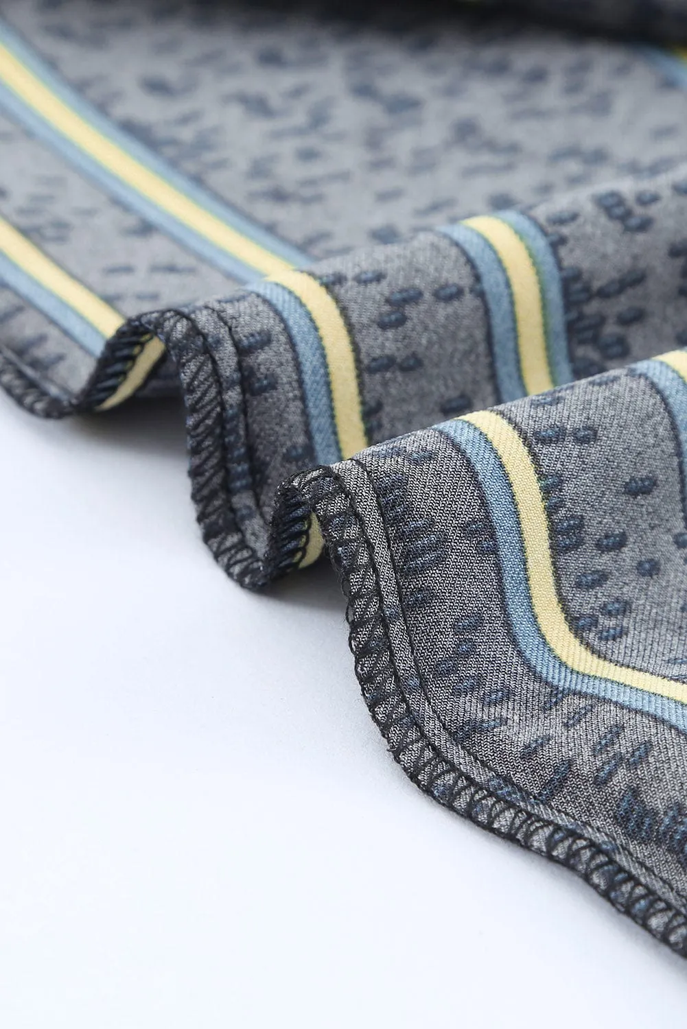 3/4 Sleeve Collared Striped Shirt