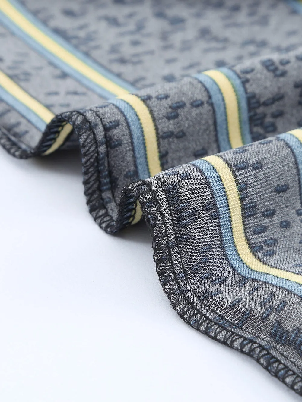 3/4 Sleeve Collared Striped Shirt