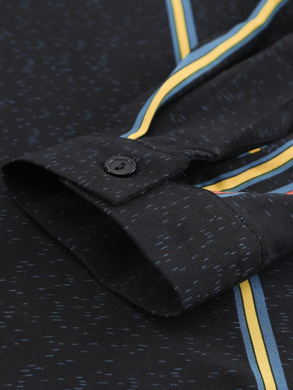 3/4 Sleeve Collared Striped Shirt