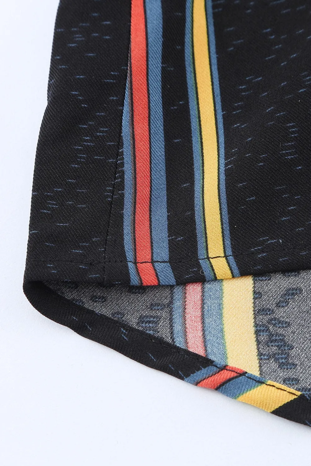 3/4 Sleeve Collared Striped Shirt