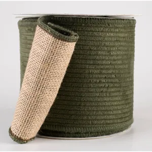 4" Corduroy & Burlap Double Sided Ribbon: Green (5 Yards)