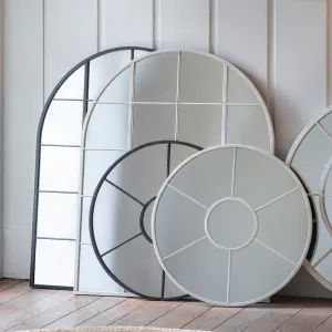 Amos Matt white arch window mirror