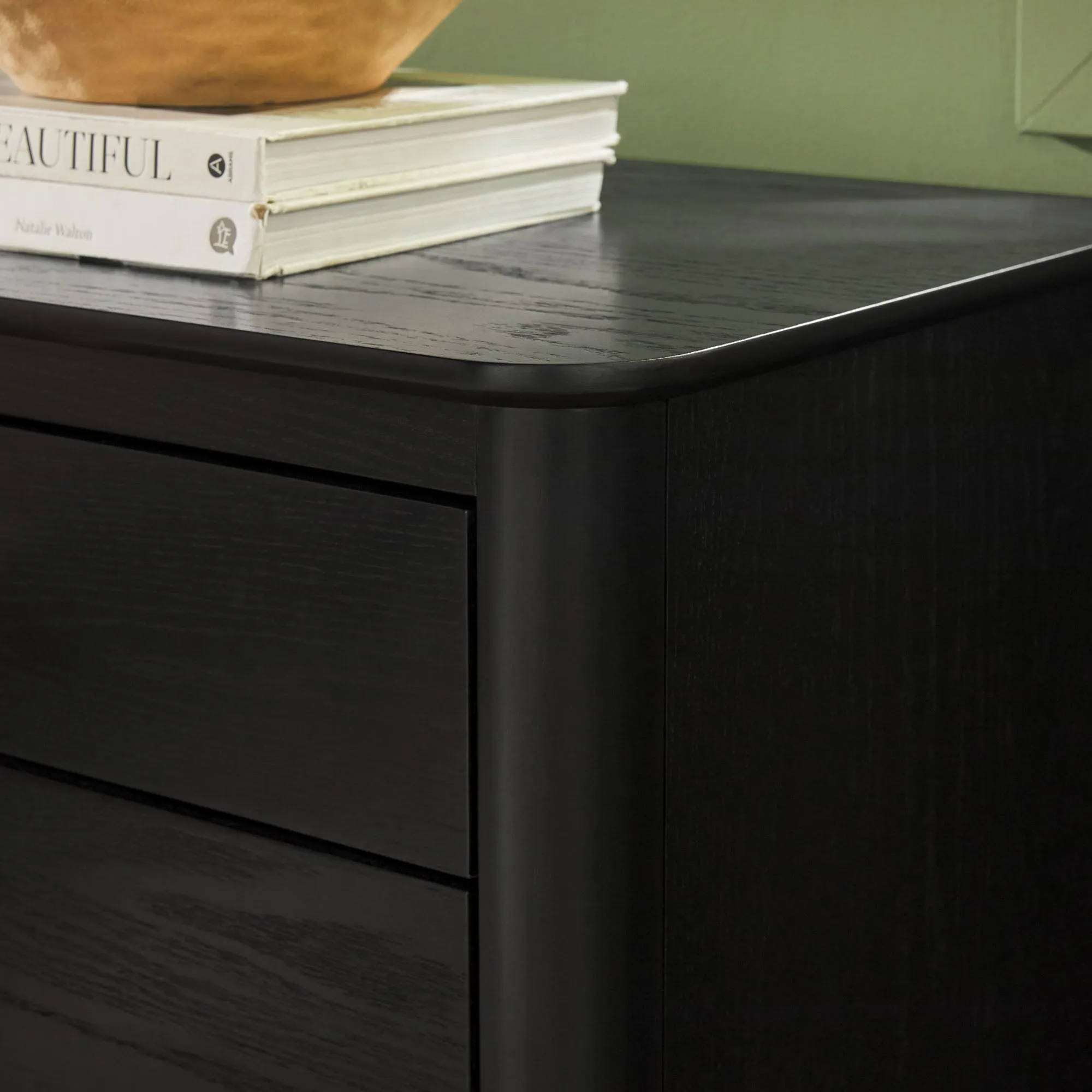 Annette Contemporary 3-Drawer Wood Nightstand