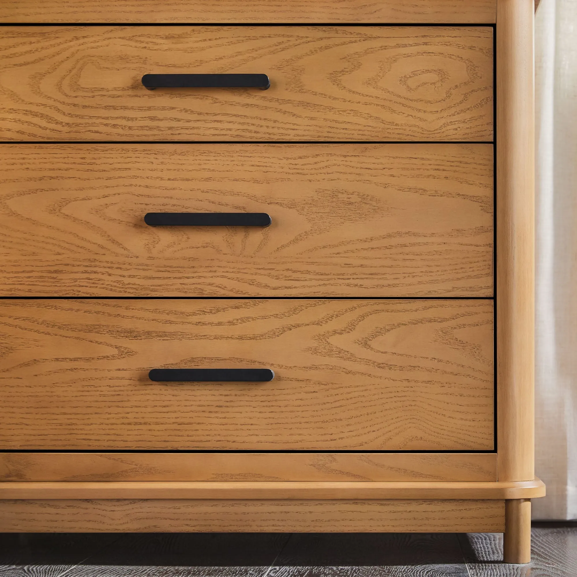 Annette Contemporary 3-Drawer Wood Nightstand