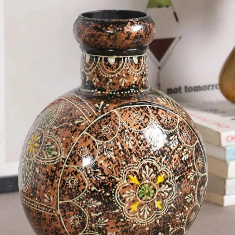 Beautiful Floral Printed Embossed Pot | Plant Not Included