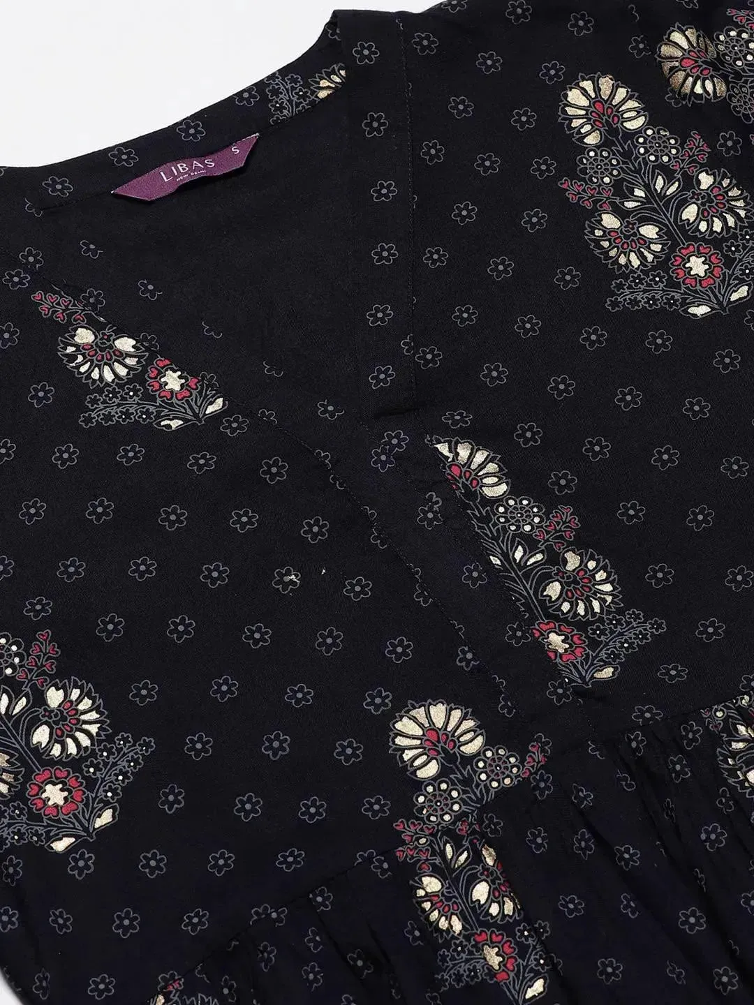 Blue Printed Rayon Kurti