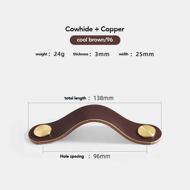 brass leather door handle