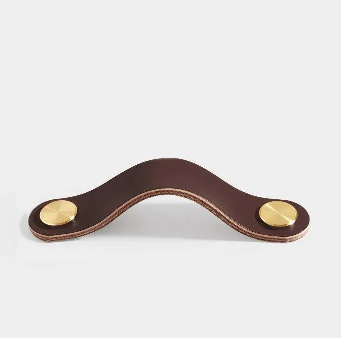 brass leather door handle