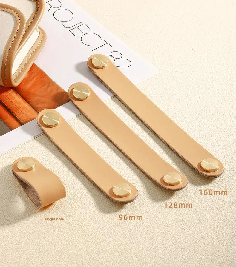 brass leather door handle