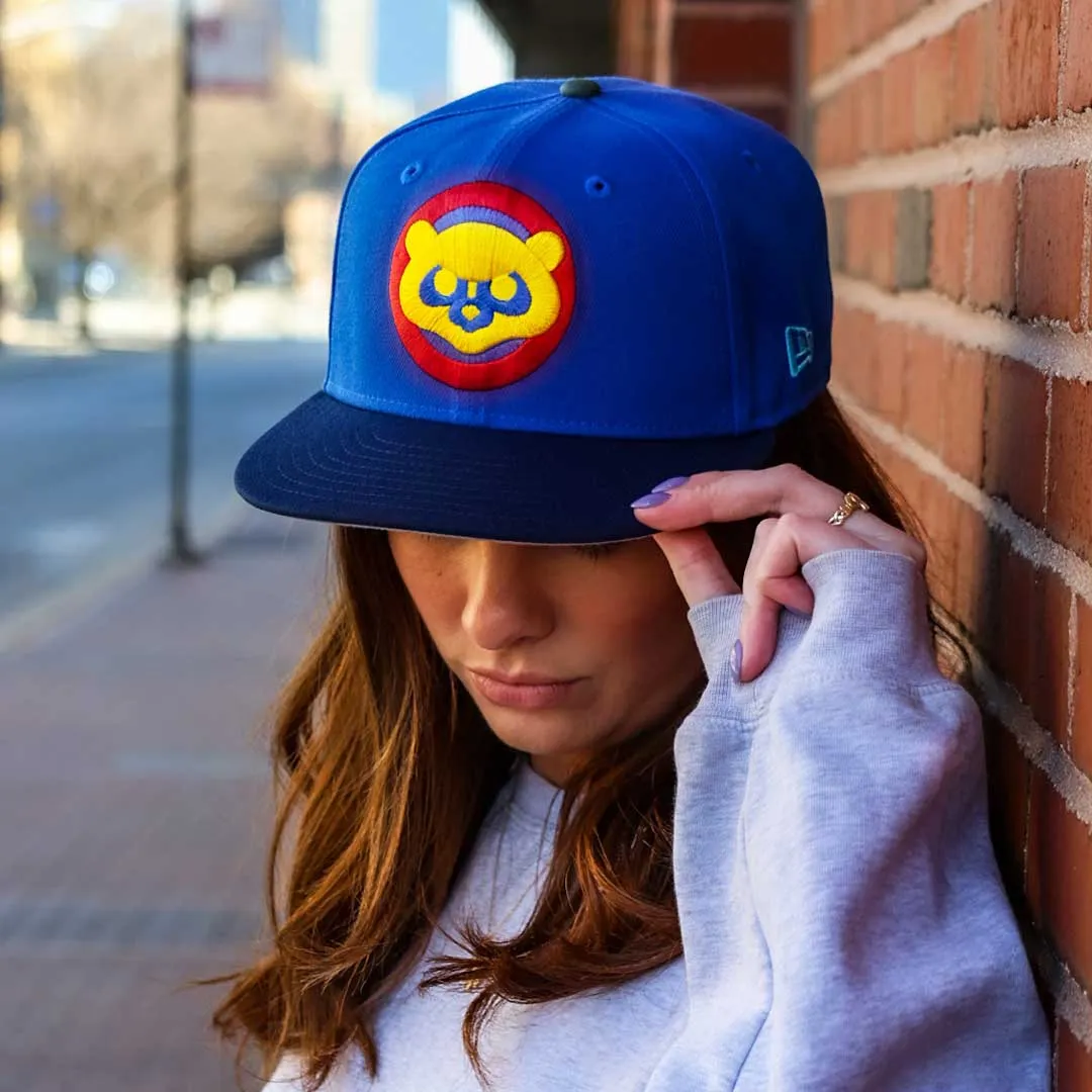 Chicago Cubs Sapphire Colored 1984 Bear Coop Bullseye 59FIFTY Fitted Cap