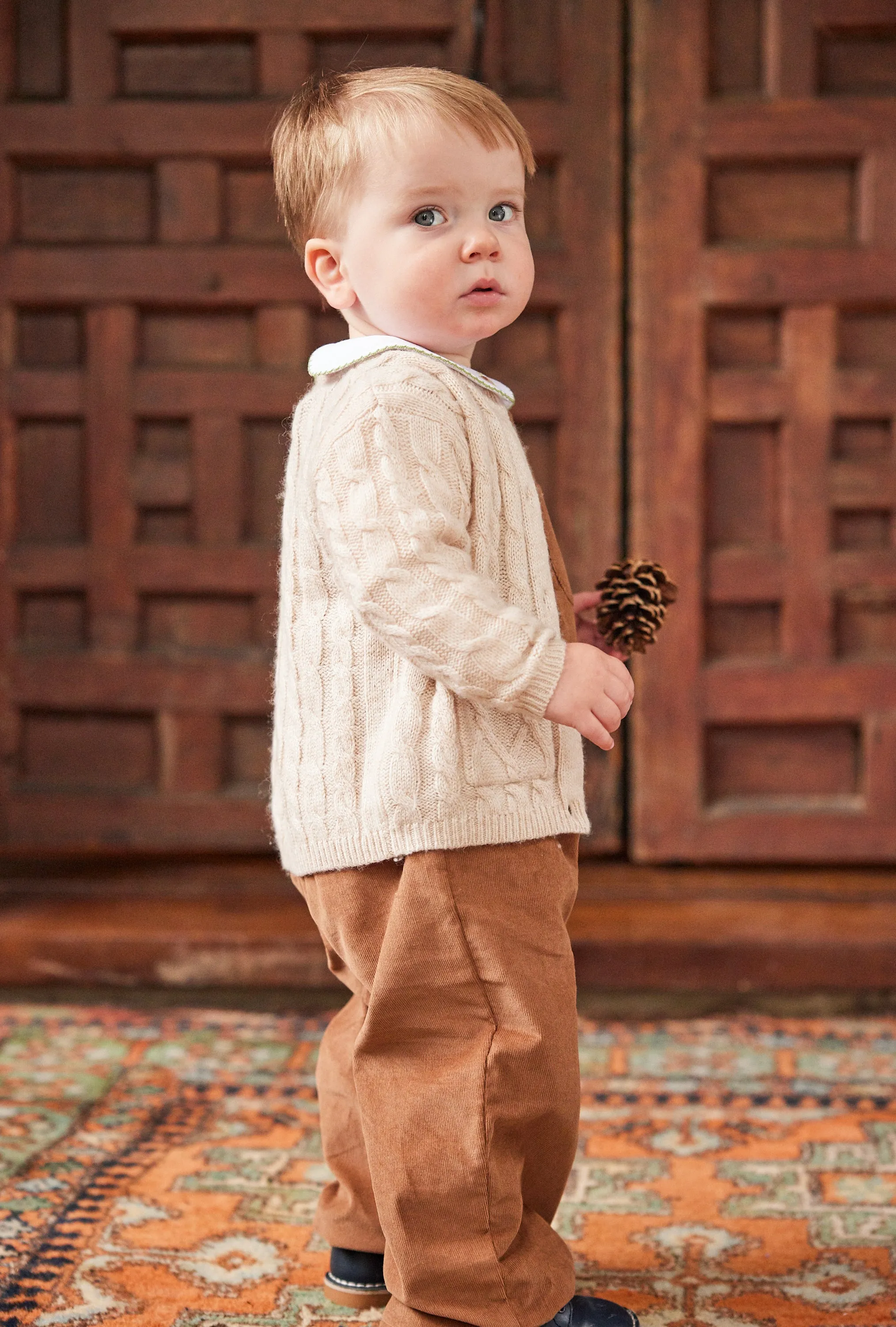 Classic Cashmere Blend Cardigan - Oatmeal
