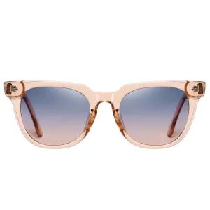 Duncan - Classic UV400 Protective Polarized Beach Sunglasses - Transparent Tea/Blue Pink
