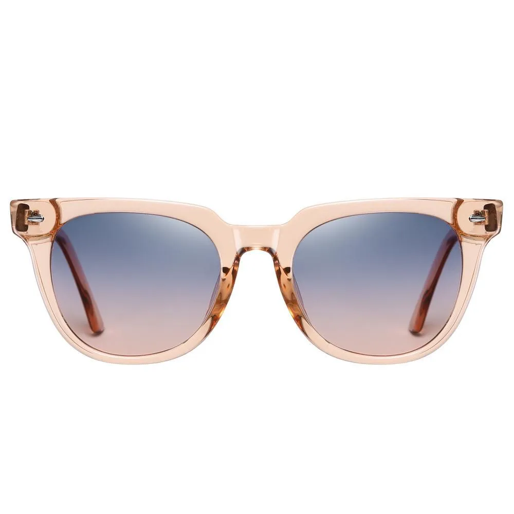 Duncan - Classic UV400 Protective Polarized Beach Sunglasses - Transparent Tea/Blue Pink