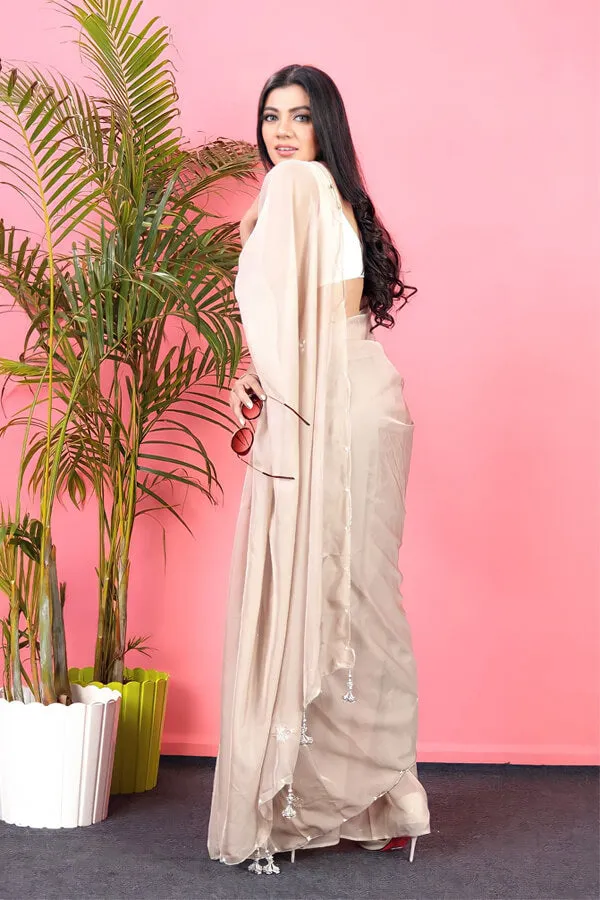 Fashionable party wear saree for unmarried girls