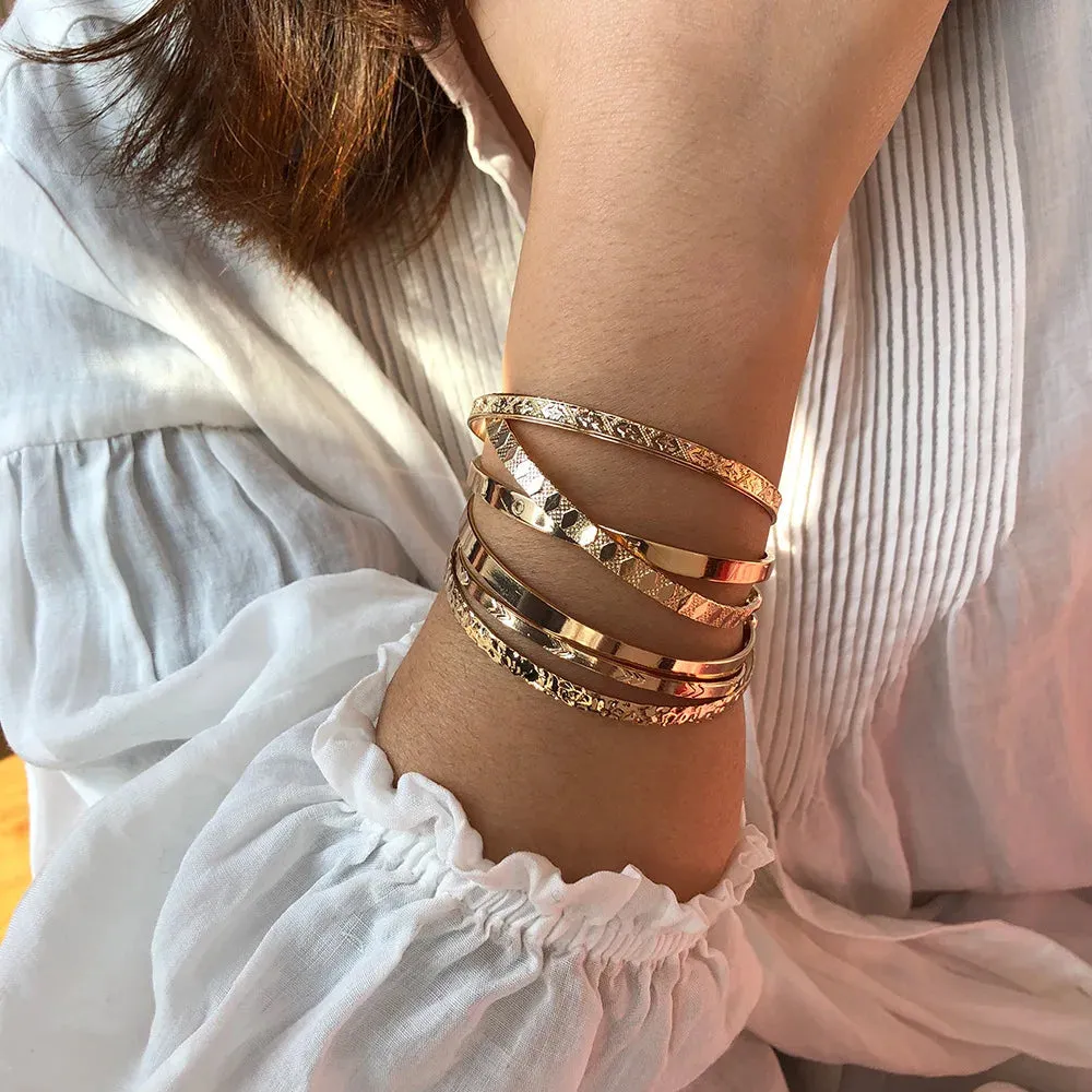Geometric Silver & Gold Bracelet