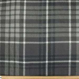 Grey & White Checks Printed Polar Fleece #11
