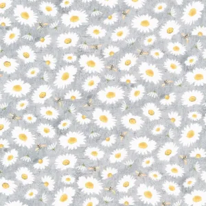 Honey Bee Farm - Tossed Bee and Daisy Florals Slate Yardage