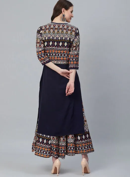 Kurti With Palazzo And Jacket Set