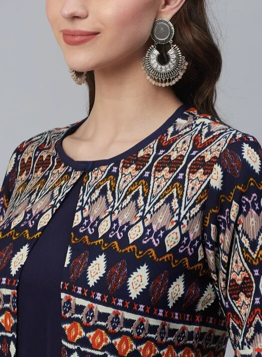 Kurti With Palazzo And Jacket Set
