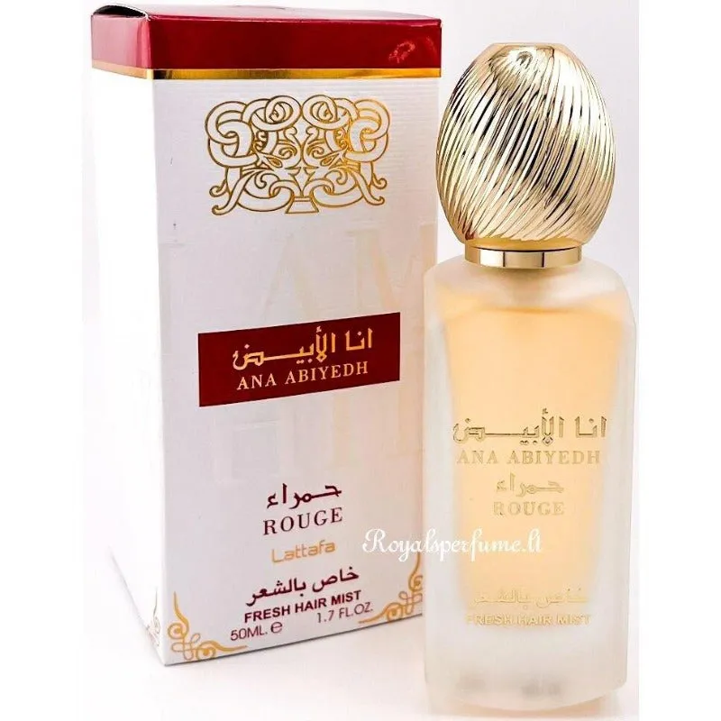 Lattafa Ana Abiyedh Rouge perfume for hair 50ml
