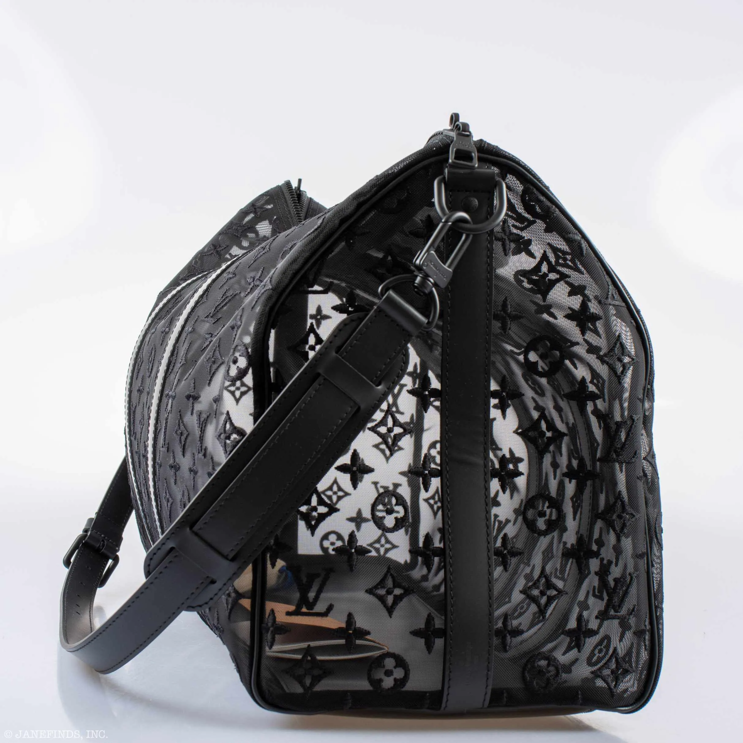Louis Vuitton x Virgil Abloh Keepall 50 Bandouliere Black Monogram Mesh