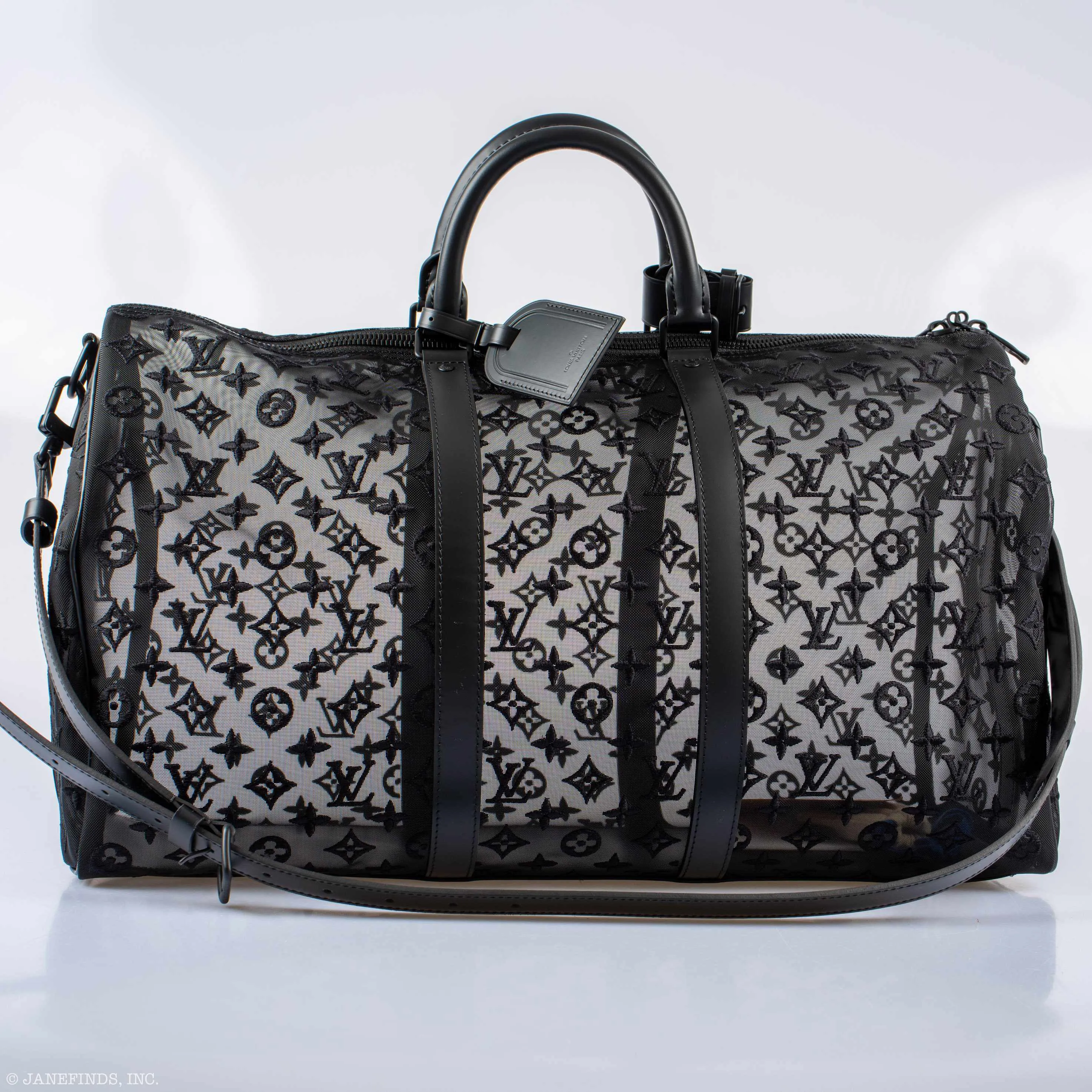 Louis Vuitton x Virgil Abloh Keepall 50 Bandouliere Black Monogram Mesh