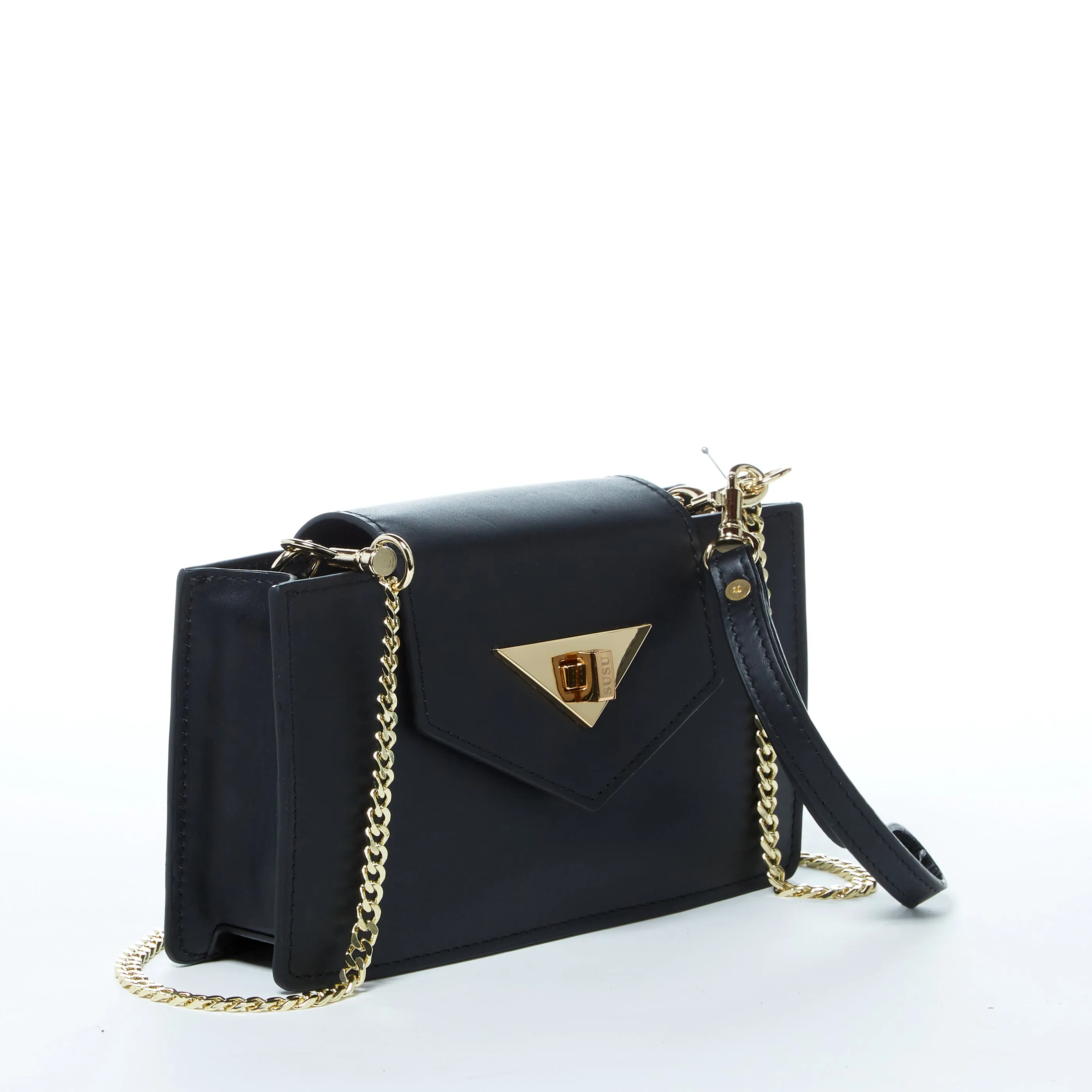 Mary Black Small Crossbody Leather Wristlet – Stylish & Versatile Accessory