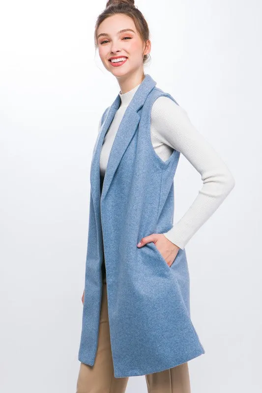 Modern Sophistication Fleece Longline Vest
