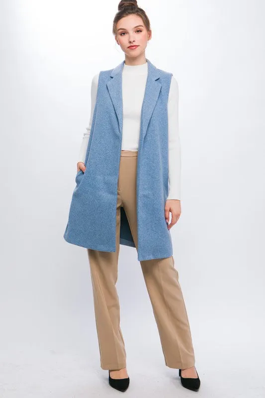 Modern Sophistication Fleece Longline Vest
