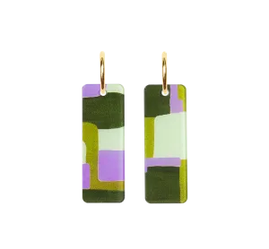 Moderne Mondaine - Olive and Lilac Earrings