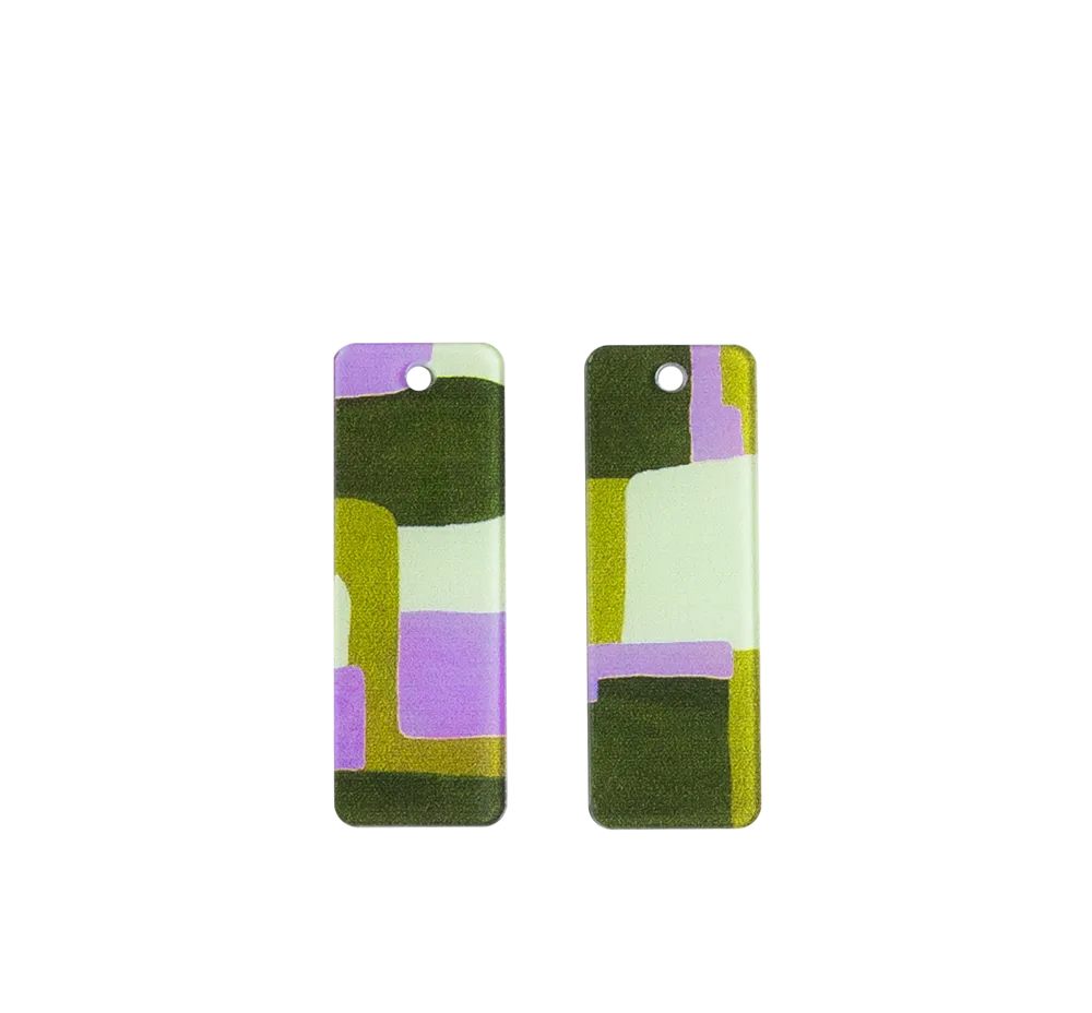 Moderne Mondaine - Olive and Lilac Earrings
