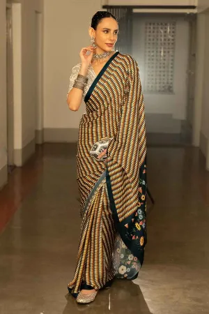 Multicolor Geometric Print Saree