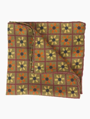 Olive Green Propeller Printed Wool Bandana