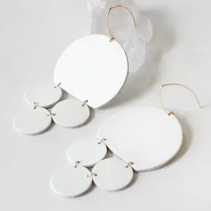 Paloma Leather Earrings in White