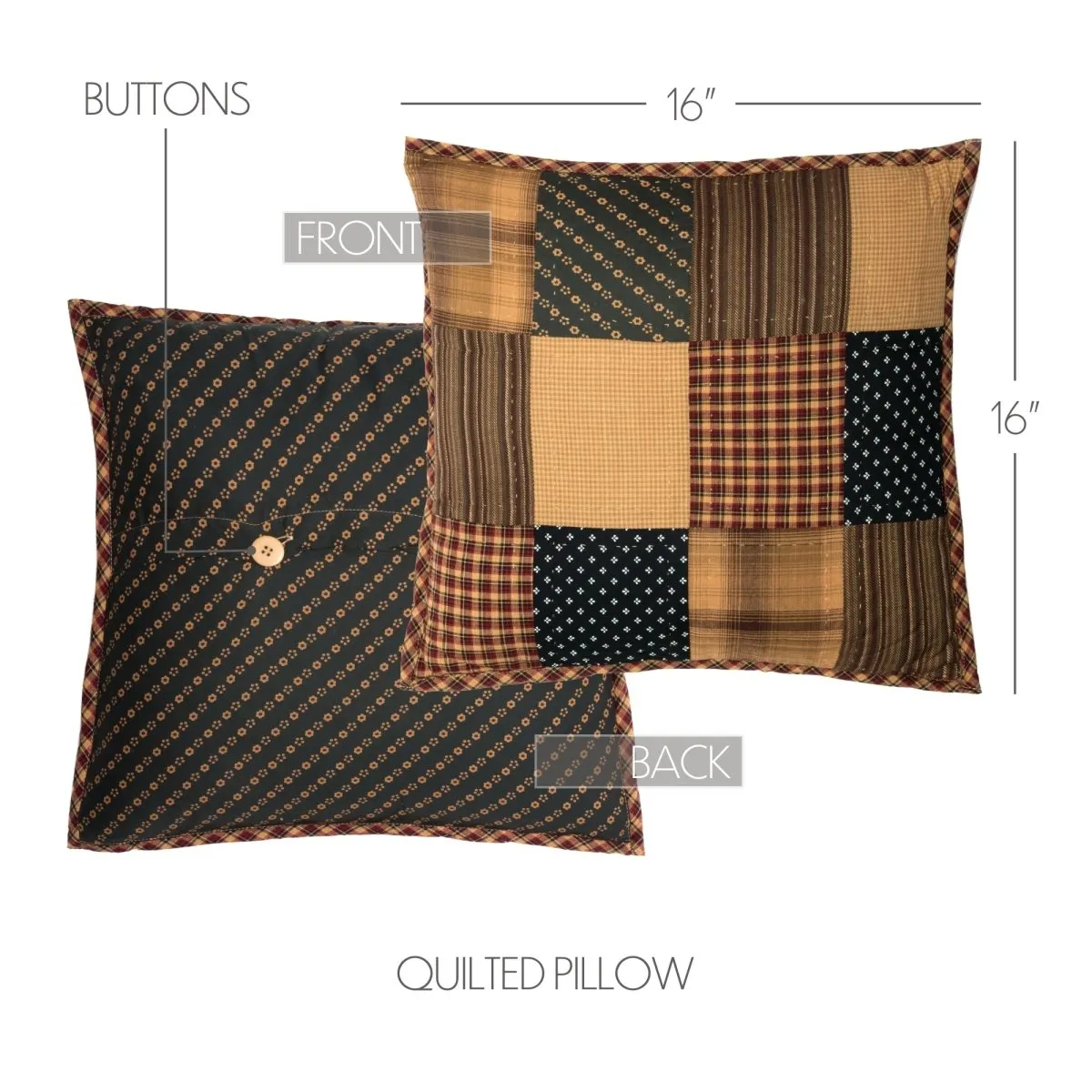Patriotic Patch Quilted Pillow