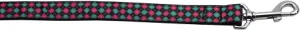 Pink And Blue Plaid Nylon Dog Leash 5-8 Inch Wide 4ft Long