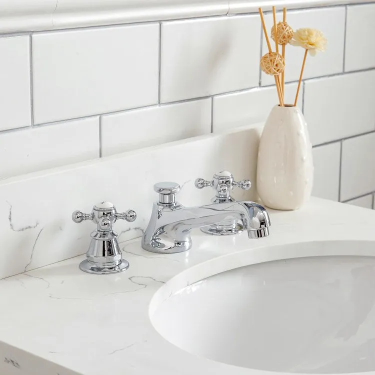 Queen 24" Single Bathroom Vanity in Cashmere Gray with Quartz Carrara Top and Mirror(s)