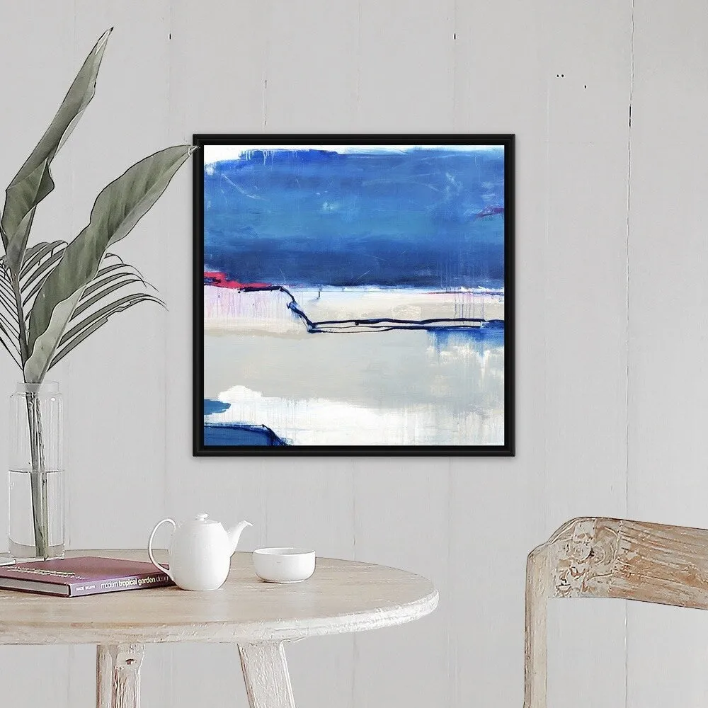 "Horizon Happiness" Black Float Frame Canvas Art