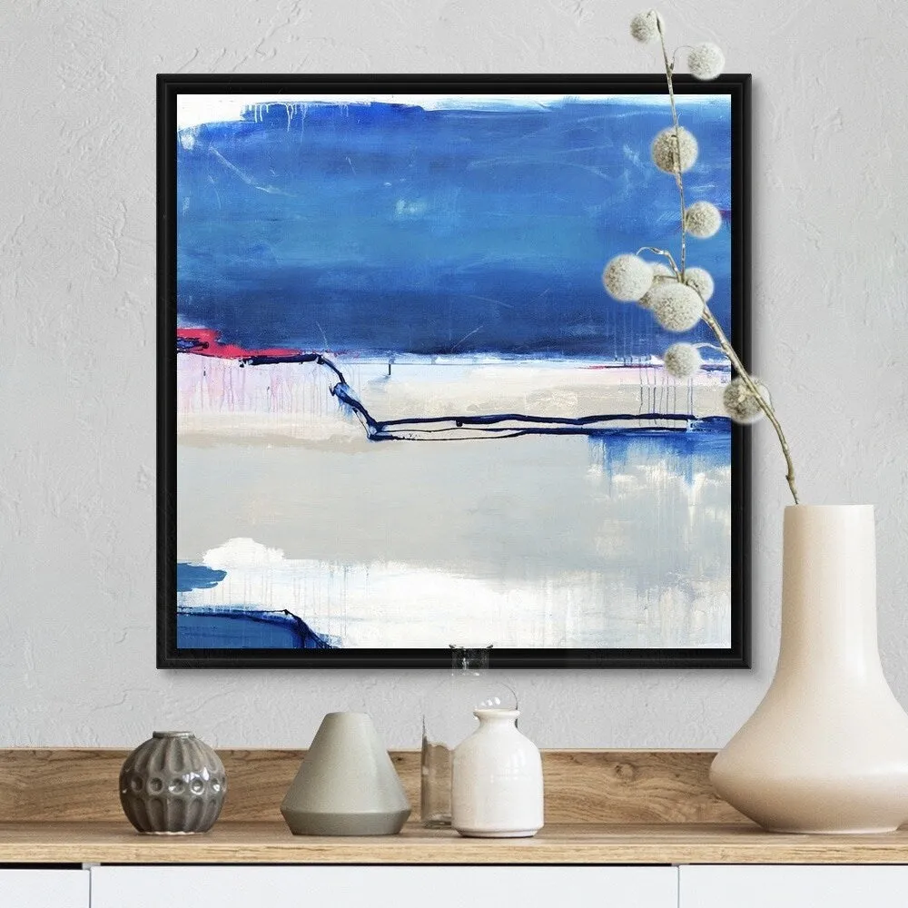 "Horizon Happiness" Black Float Frame Canvas Art