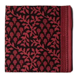 Red & Black Bagh Hand Block Printed Cotton Fabric