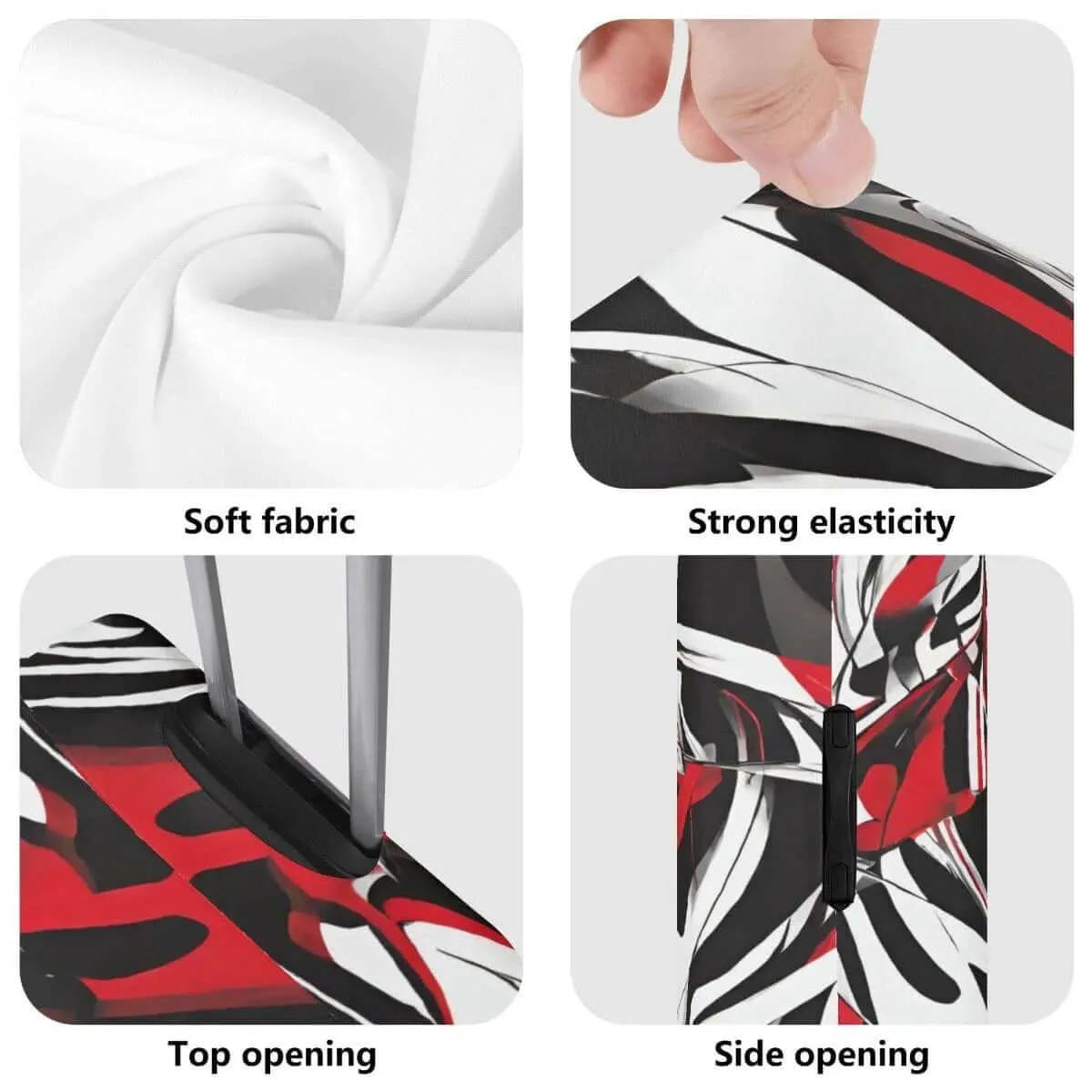 Red White and Black Luggage Cover
