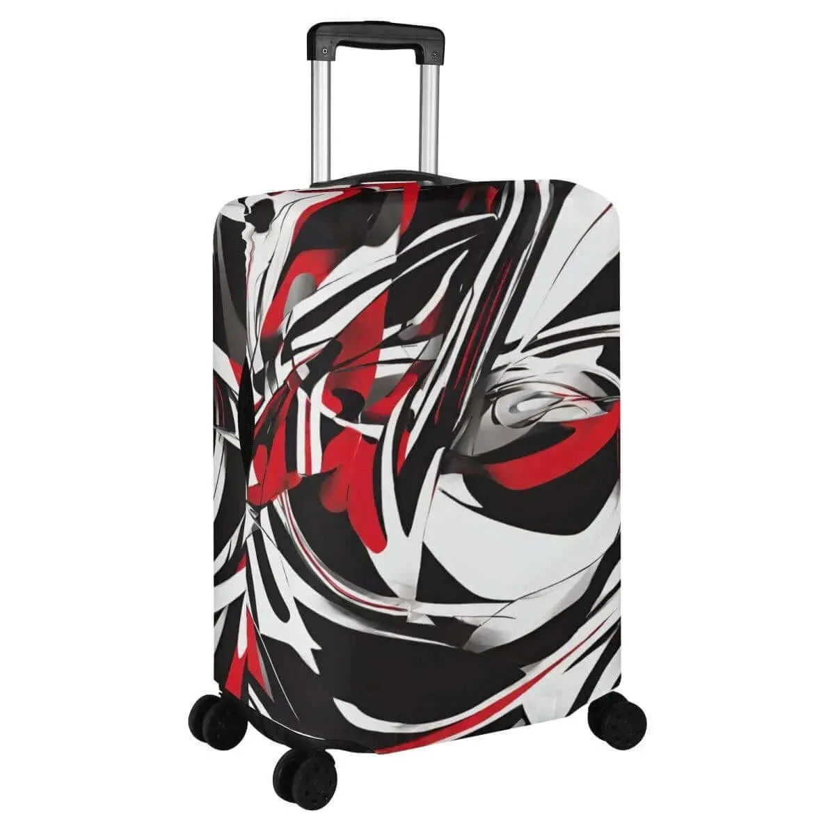 Red White and Black Luggage Cover