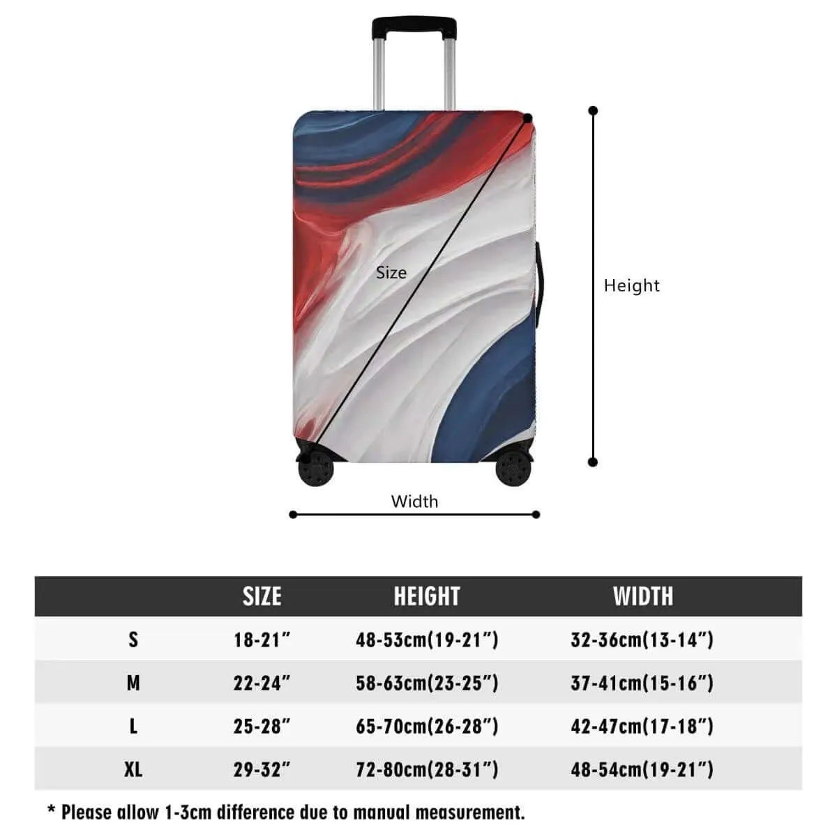 Red White Blue Luggage Cover