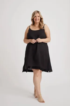 Renae - Slip Nightdress - Short - Black