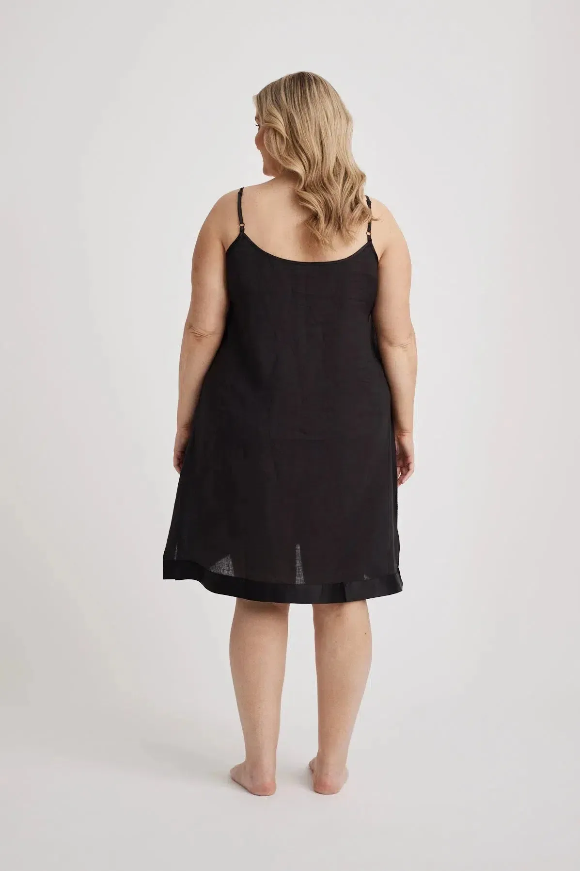 Renae - Slip Nightdress - Short - Black