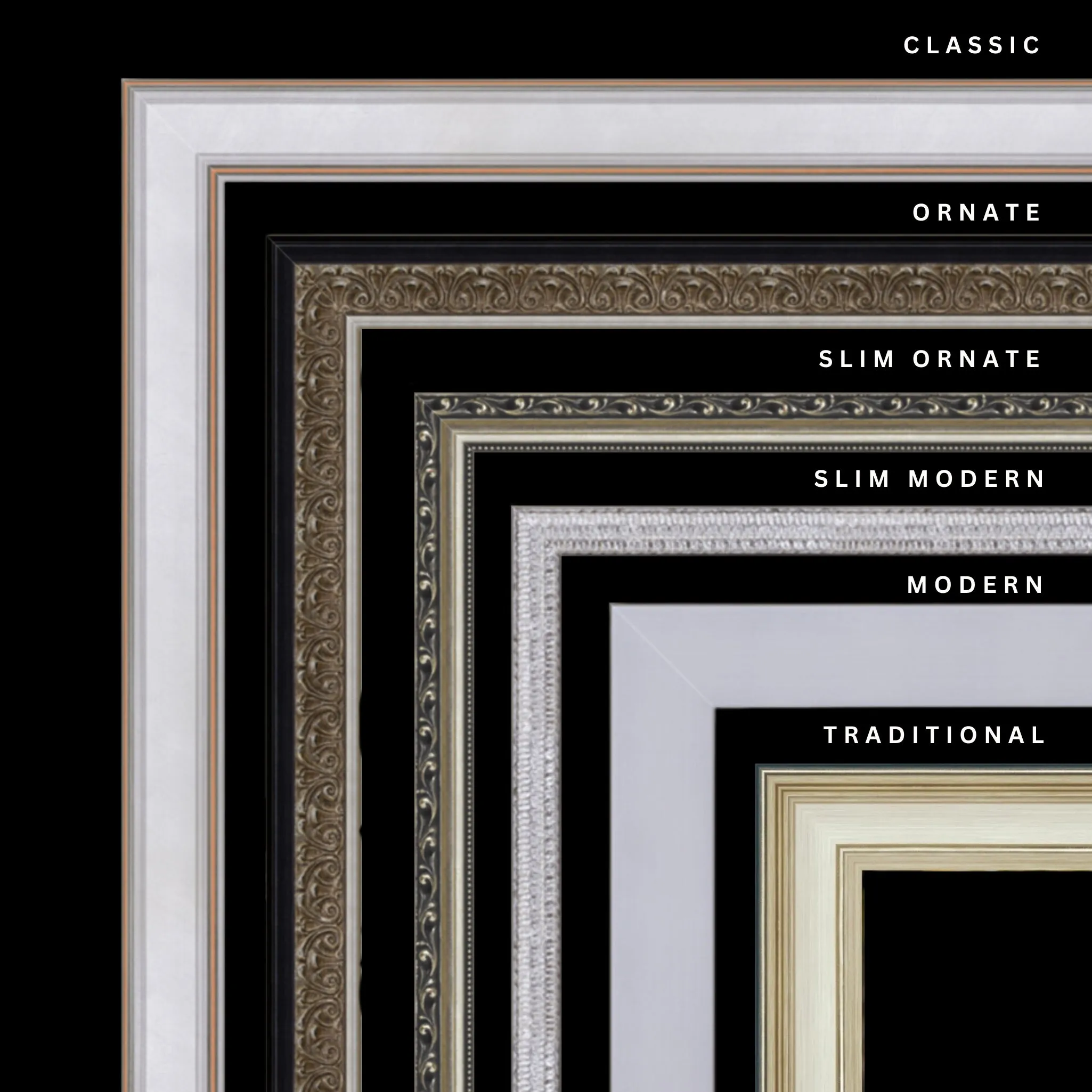 Silver 37x24 Picture Frame Ornate Traditional Classic Antique