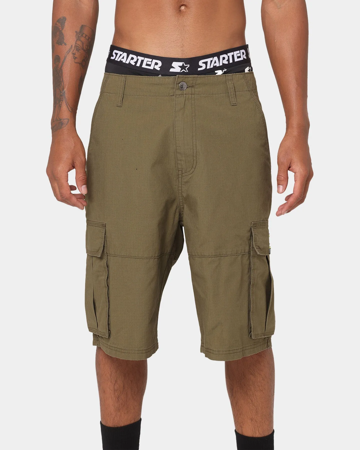 Starter Rugged Terrain Cargo Shorts Khaki Green