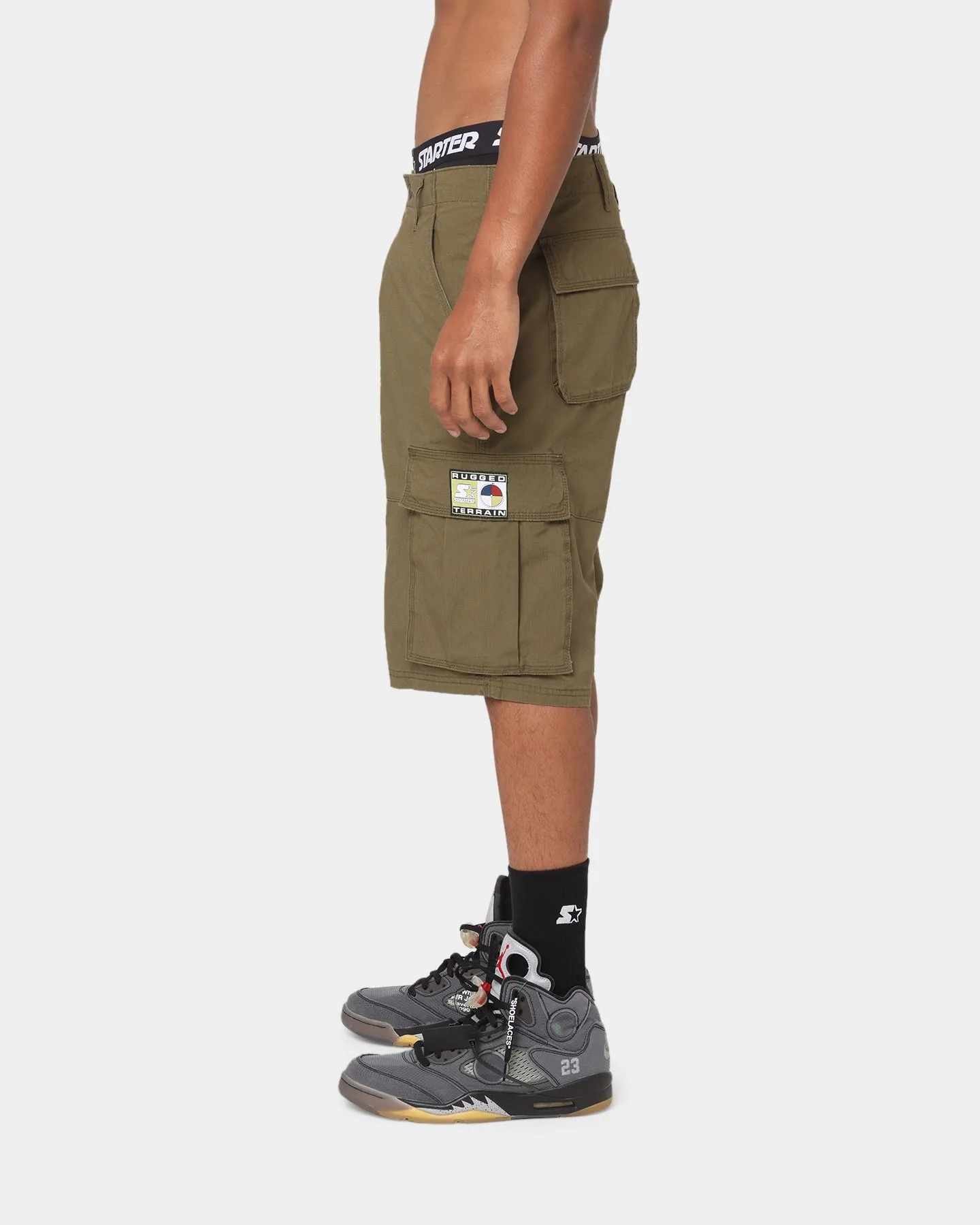 Starter Rugged Terrain Cargo Shorts Khaki Green
