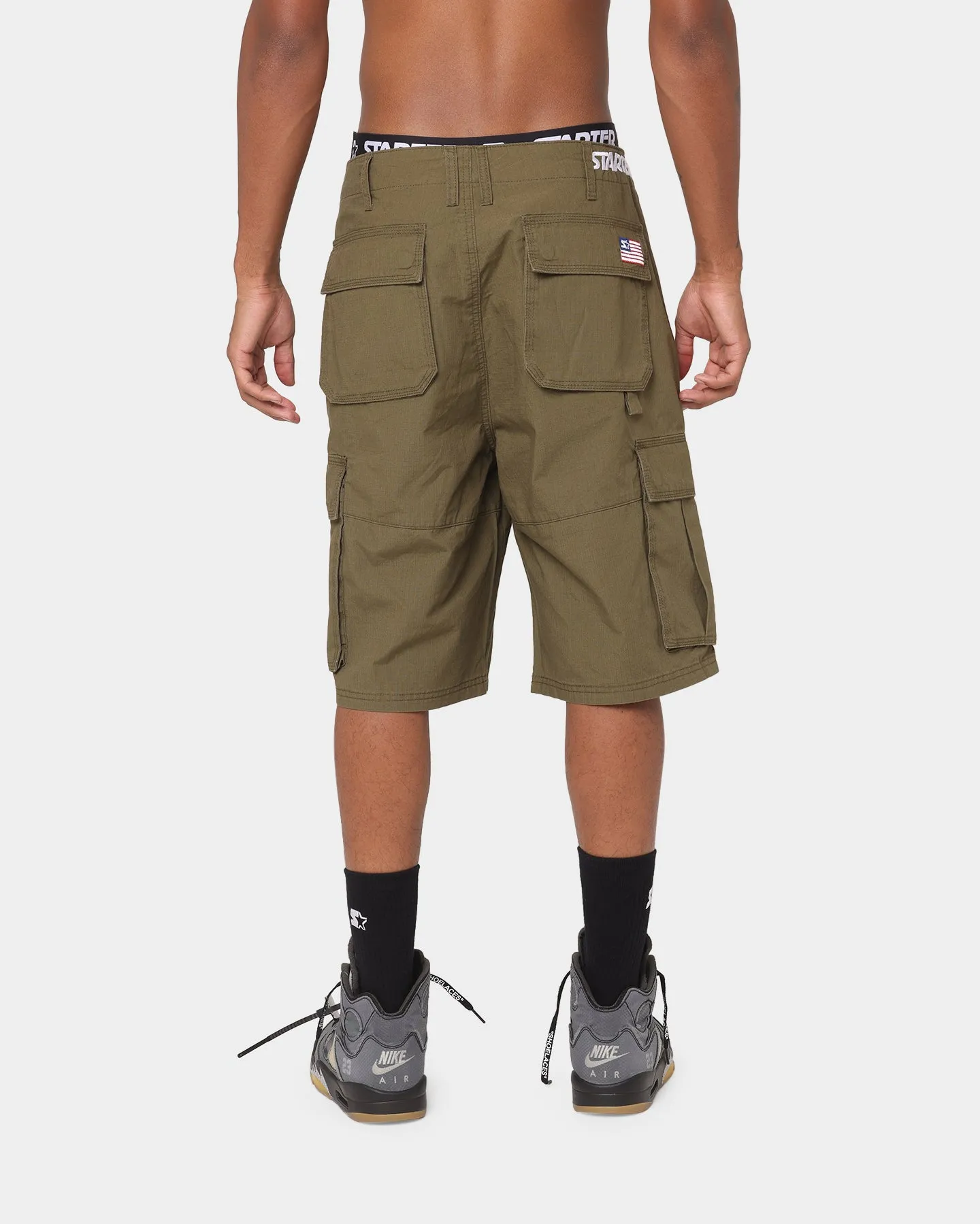 Starter Rugged Terrain Cargo Shorts Khaki Green