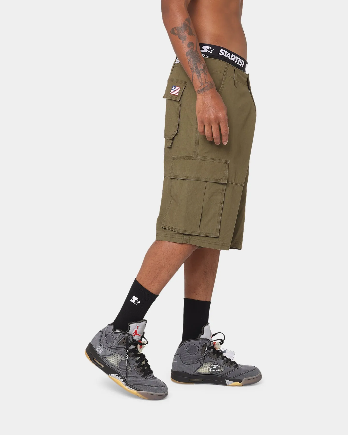 Starter Rugged Terrain Cargo Shorts Khaki Green
